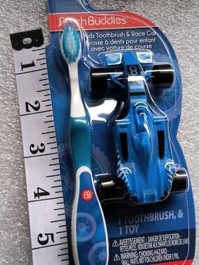 Kids Blue Race Car Toothbrush Set
